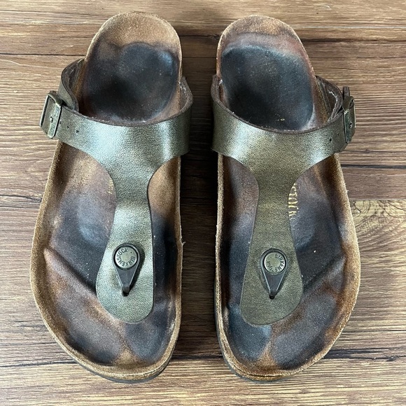 Birkenstock Gizeh Leather Slip-On Flip Flops Sandals Women’s Size 7 (38) Shoes - Picture 1 of 9